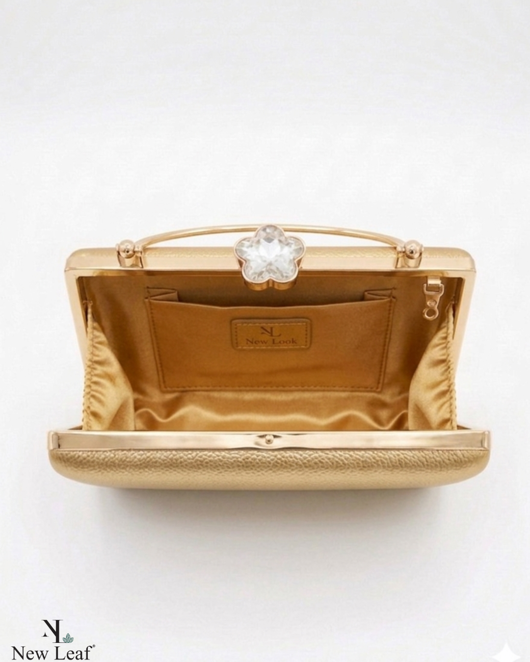 New Leaf Golden Trapezium Clutch Sling – Plain Handcrafted Bag