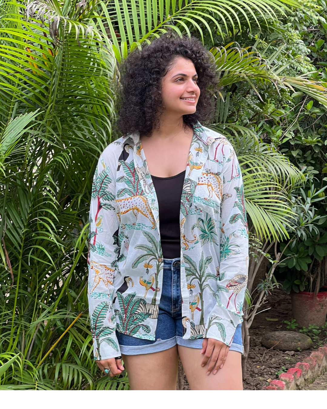 White Jungle Unisex Full Sleeves Shirt