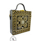 Geometric Black Gold  Lippan Art Handcrafted Box Bag