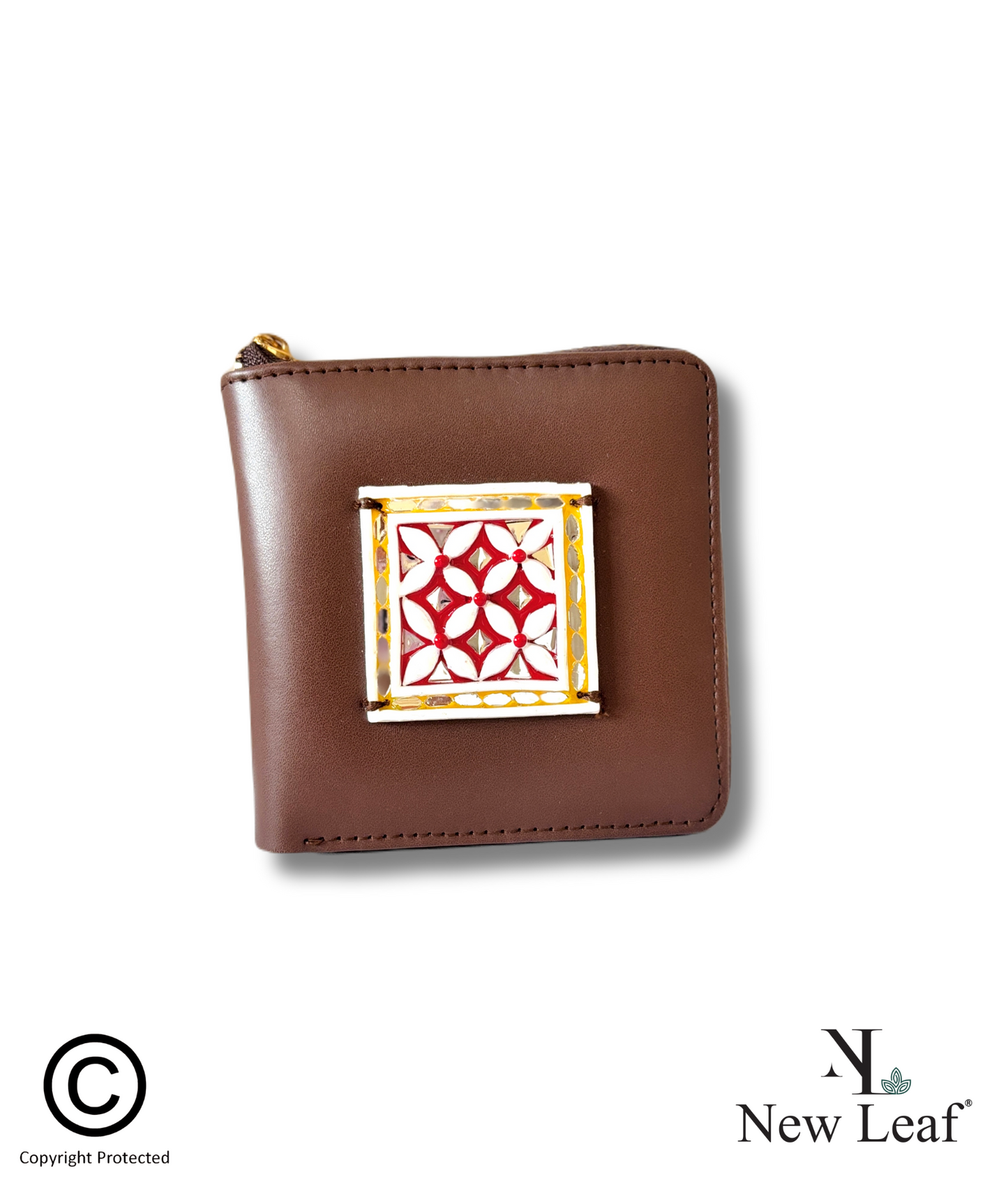 Mandala Brown Lippan Art Mini Wallet