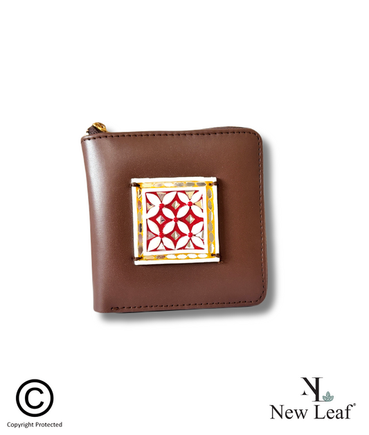 Mandala Brown Lippan Art Mini Wallet