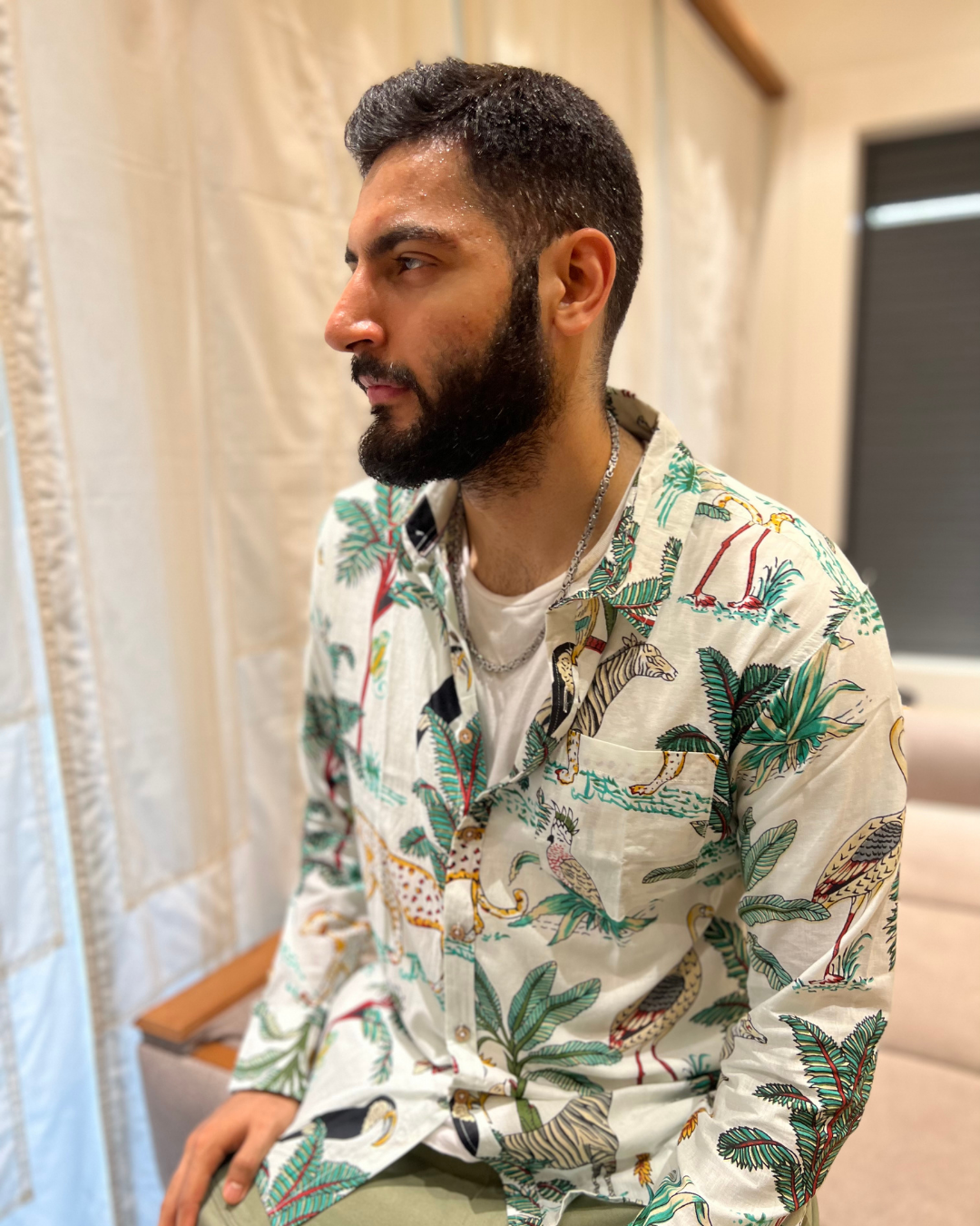 White Jungle Unisex Full Sleeves Shirt