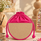 New Leaf Pink Semi-Circle Potli Sling – Plain Handcrafted Bag