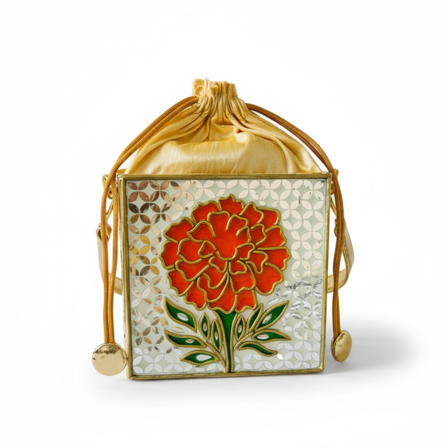 Marigold Lippan Art Medium Potli Sling