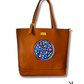 Earthy charm Hand Painted Blue Pottery Tote Bag