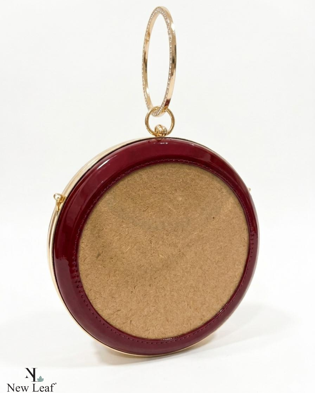 New Leaf Maroon Circle Clutch Sling – Plain Handcrafted Bag