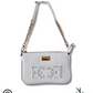 White Charm Lippan Art Handcrafted Baguette Bag/Sling