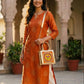 Lotus Handcrafted Lippan Art Handbag/ Sling