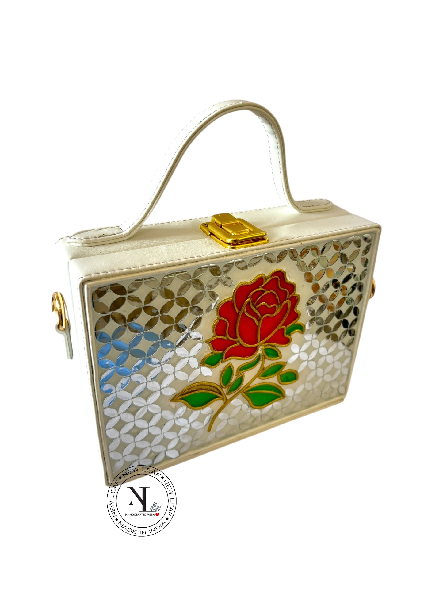 Rose Rectangle Lippan Art Box Sling Bag
