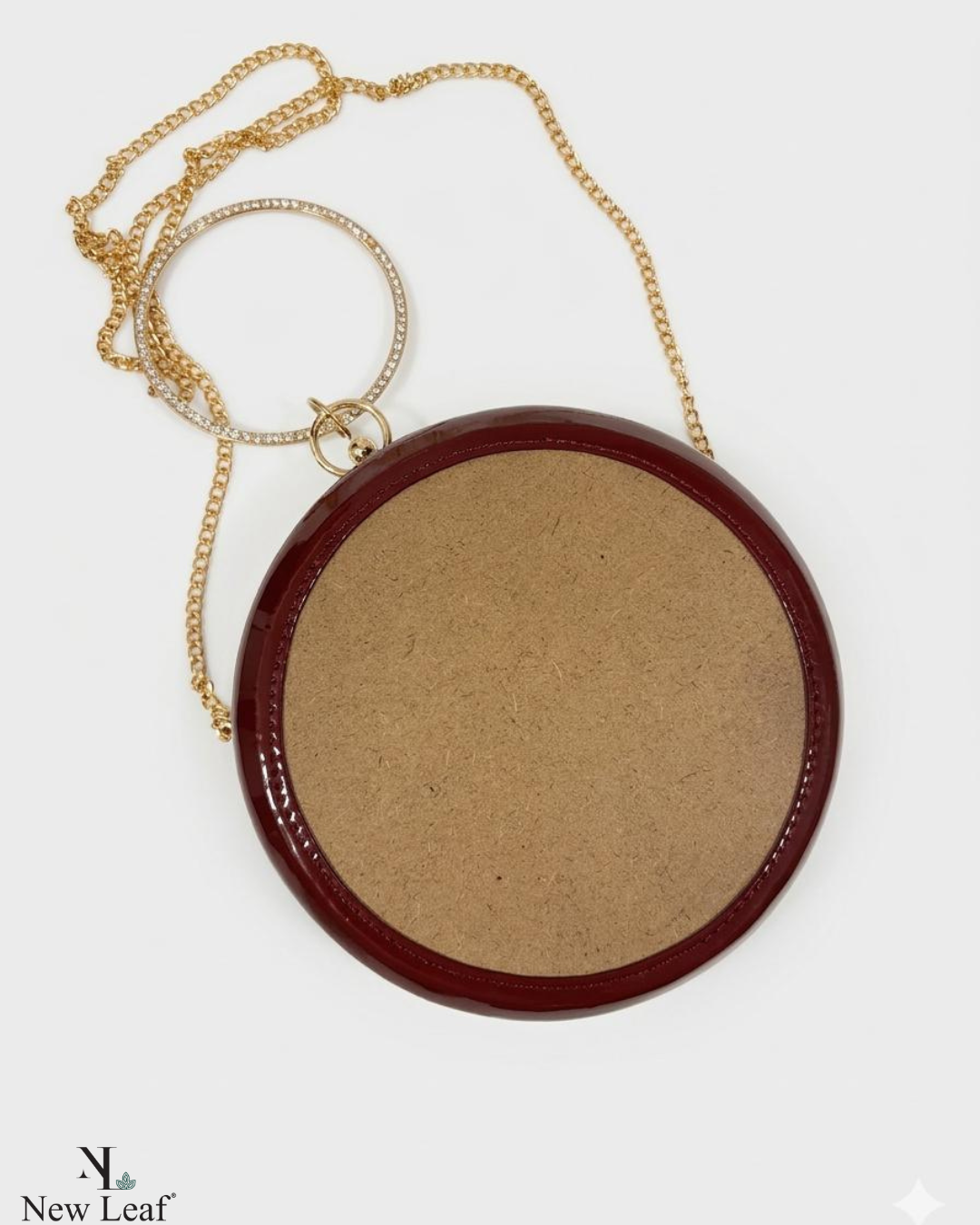 New Leaf Maroon Circle Clutch Sling – Plain Handcrafted Bag