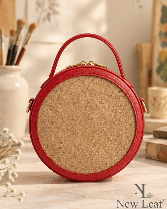 New Leaf Red Circle Handbag / Sling – Plain Handcrafted Bag
