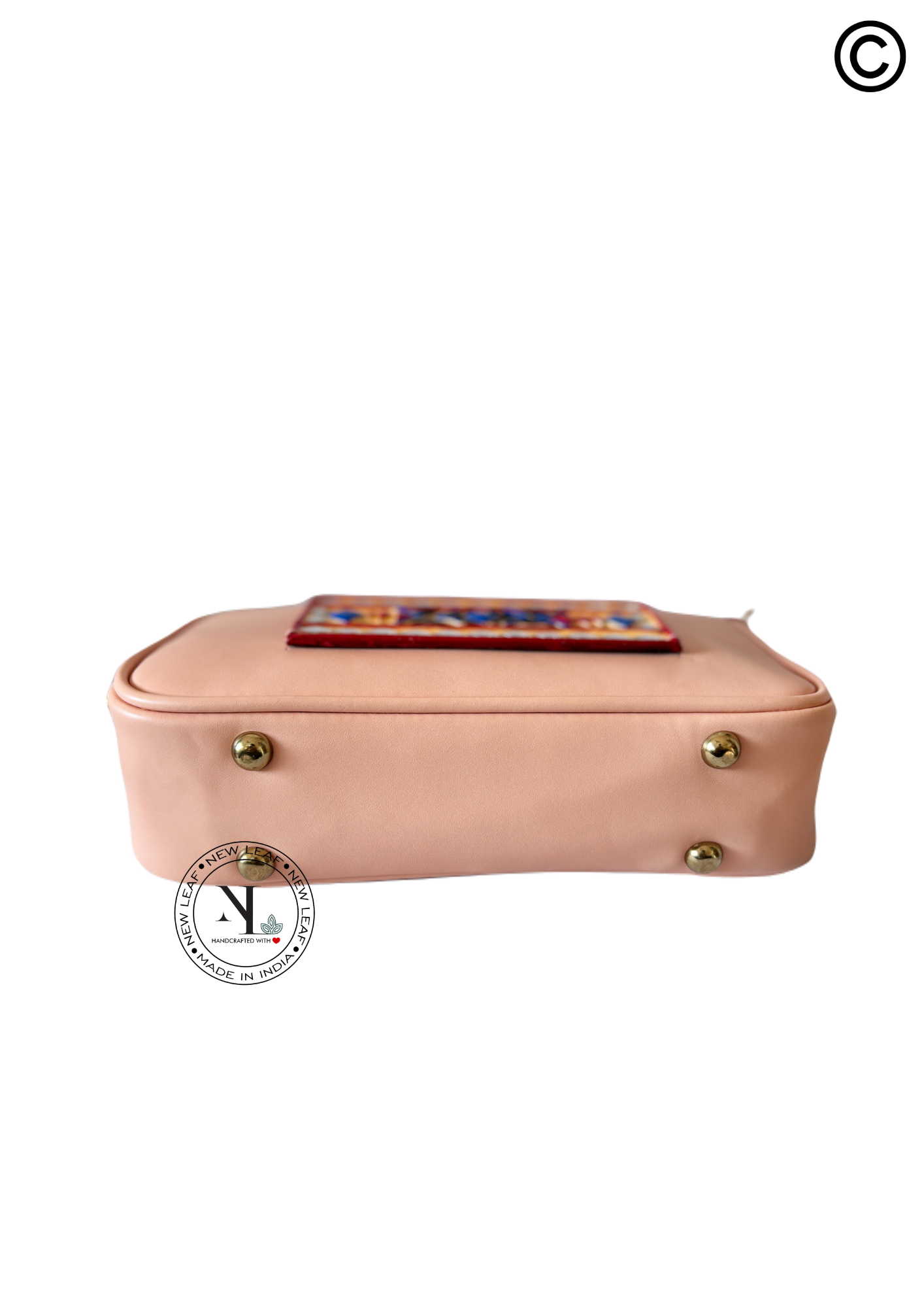 Peach Glaze Lippan Art Handcrafted Baguette Bag/Sling