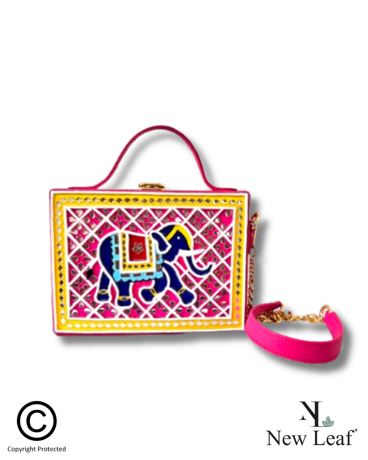 Elephant Lippan Art Box Sling Bag