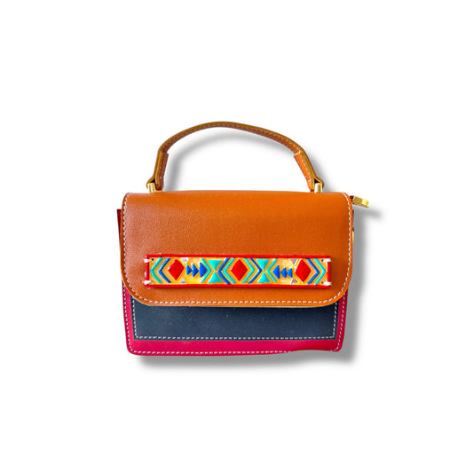 Lippan Classic Mini  Colour Block Handcrafted Hand Bag/Sling