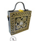 Geometric Black Gold  Lippan Art Handcrafted Box Bag