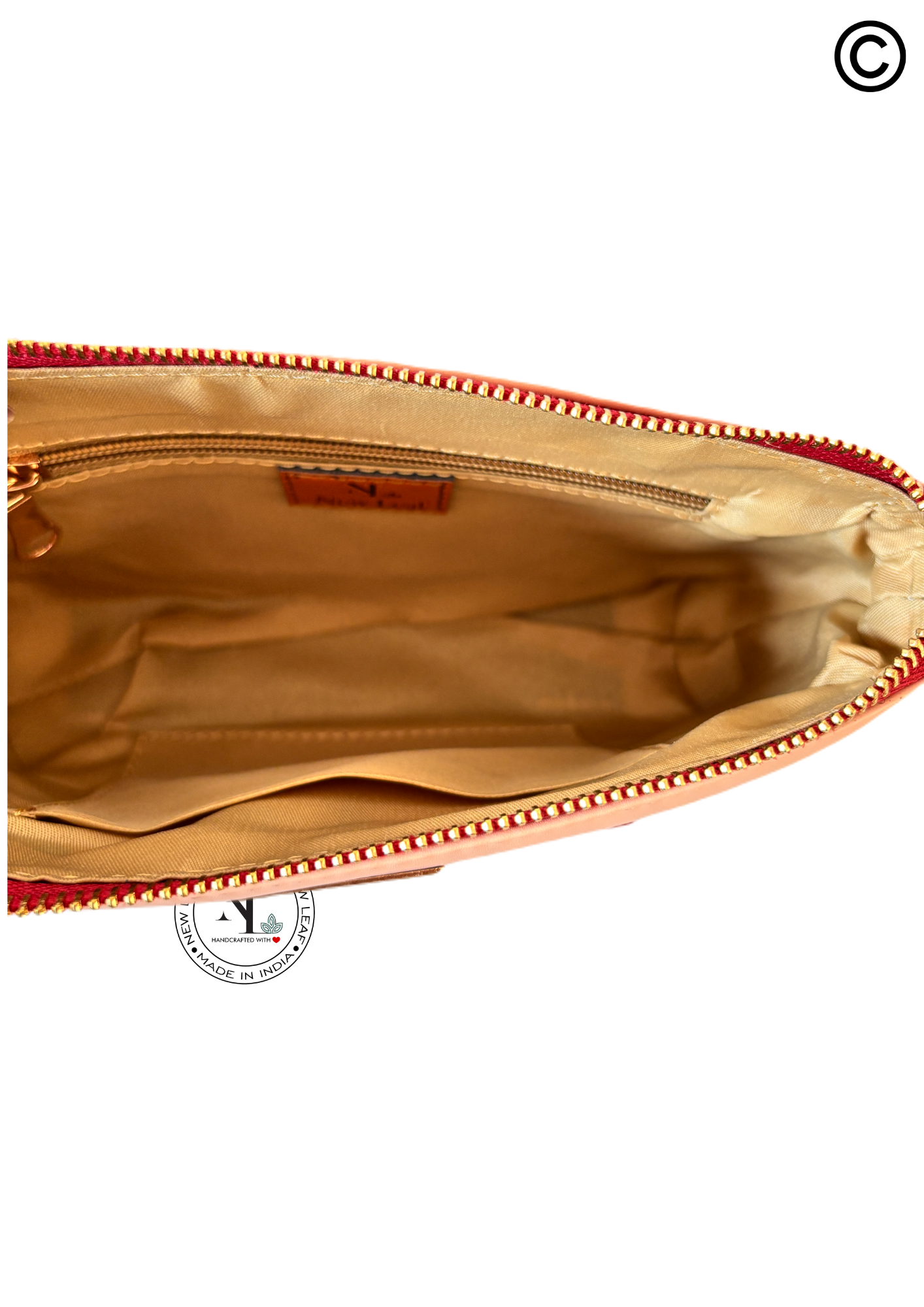 Peach Glaze Lippan Art Handcrafted Baguette Bag/Sling