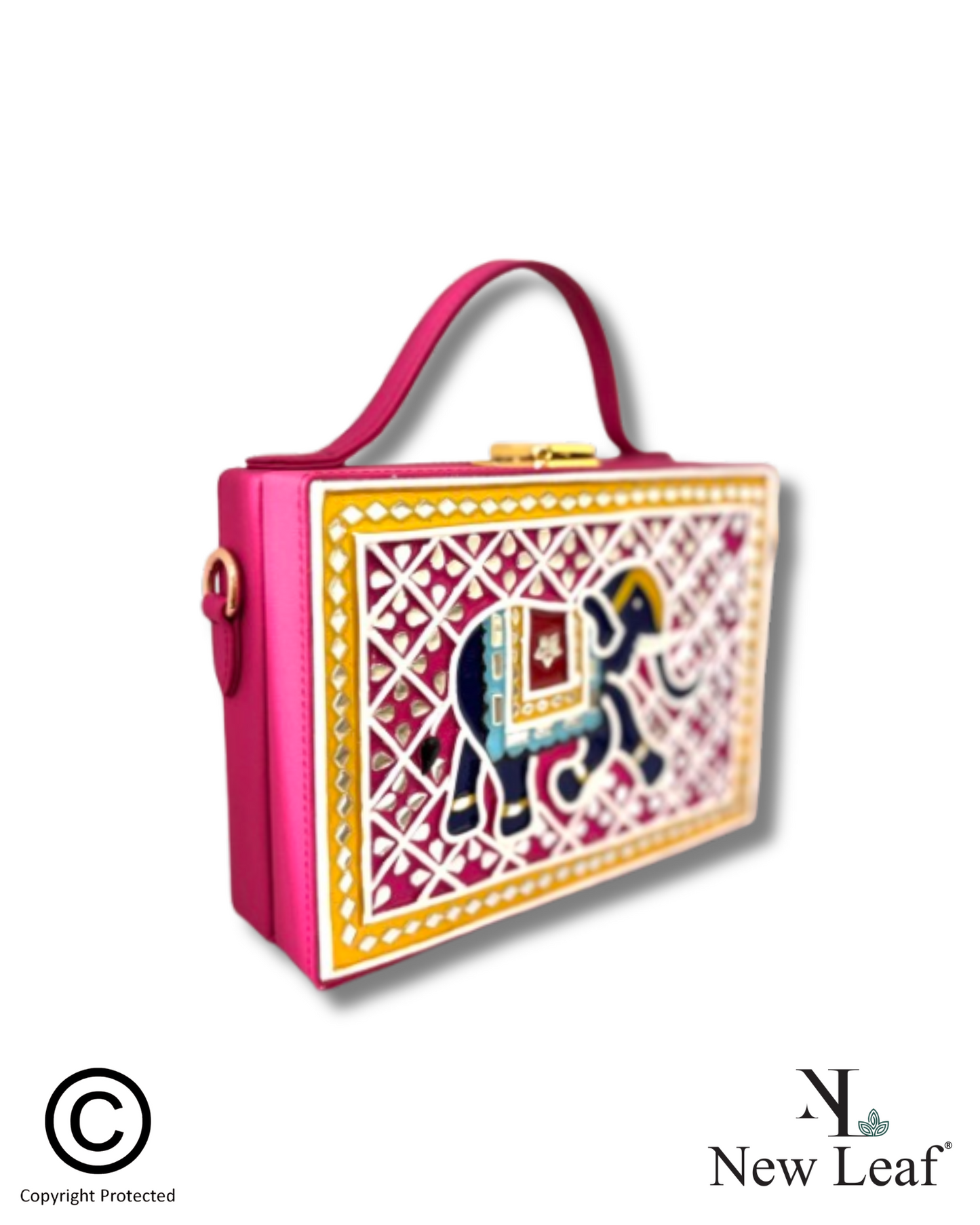 Elephant Lippan Art Box Sling Bag