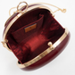 New Leaf Maroon Circle Clutch Sling – Plain Handcrafted Bag