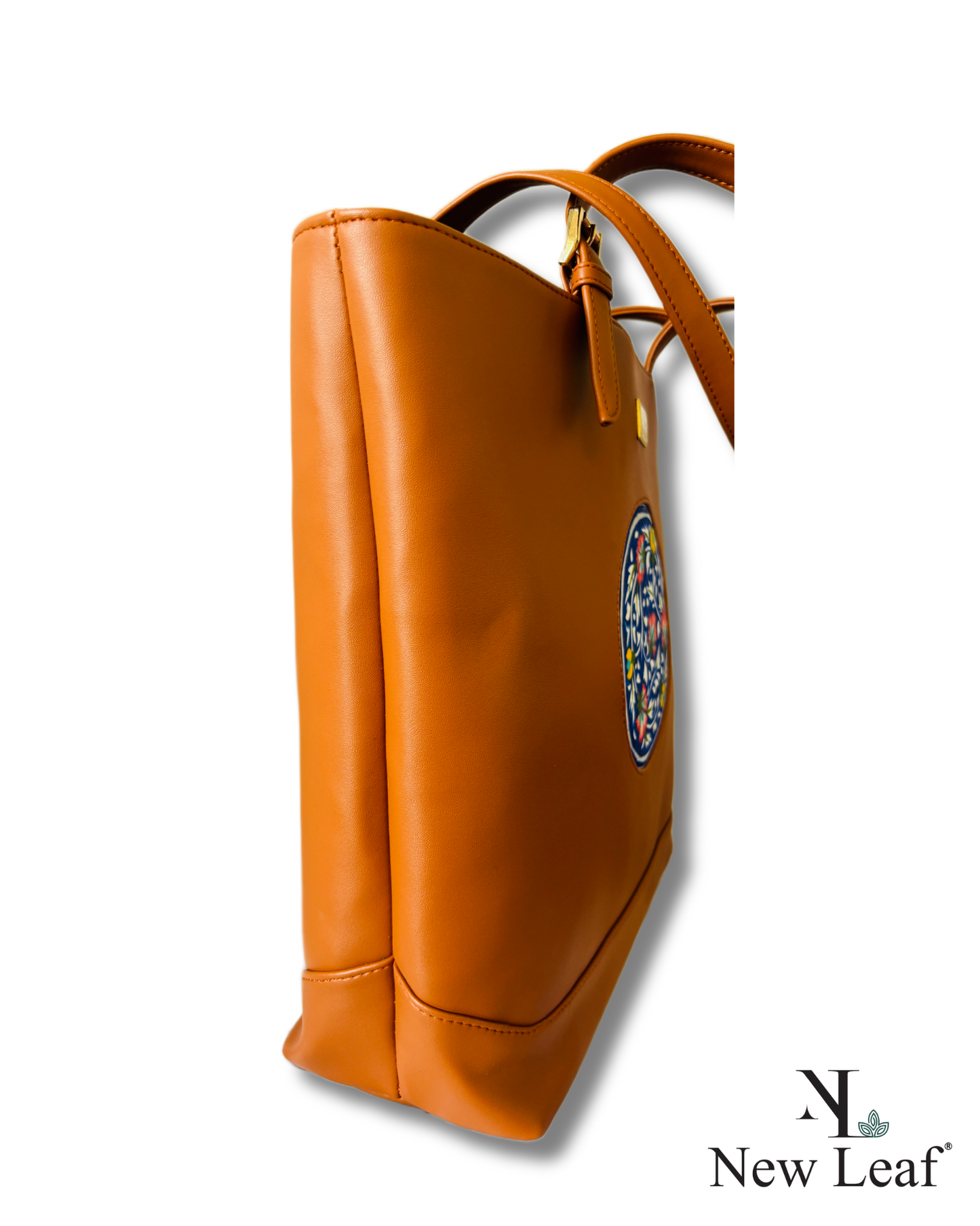 Earthy charm Hand Painted Blue Pottery Tote Bag