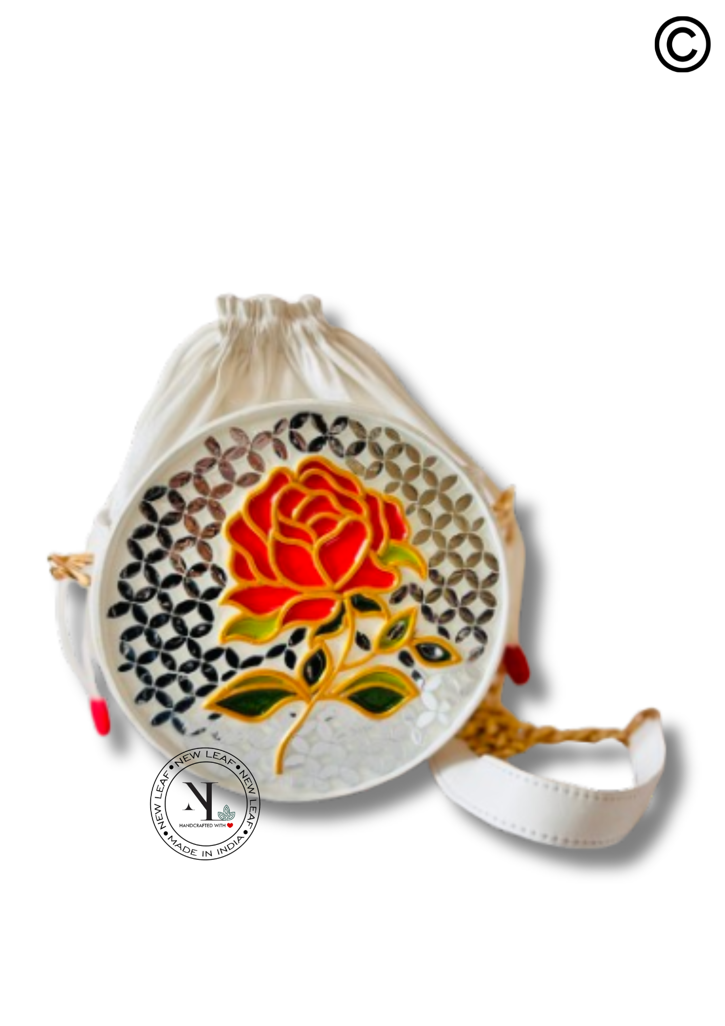 Blushing Rose Lippan Art Potli Sling Bag