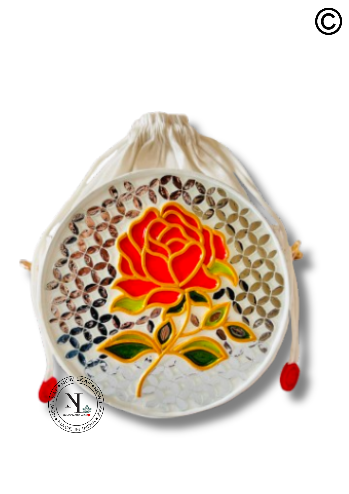 Blushing Rose Lippan Art Potli Sling Bag