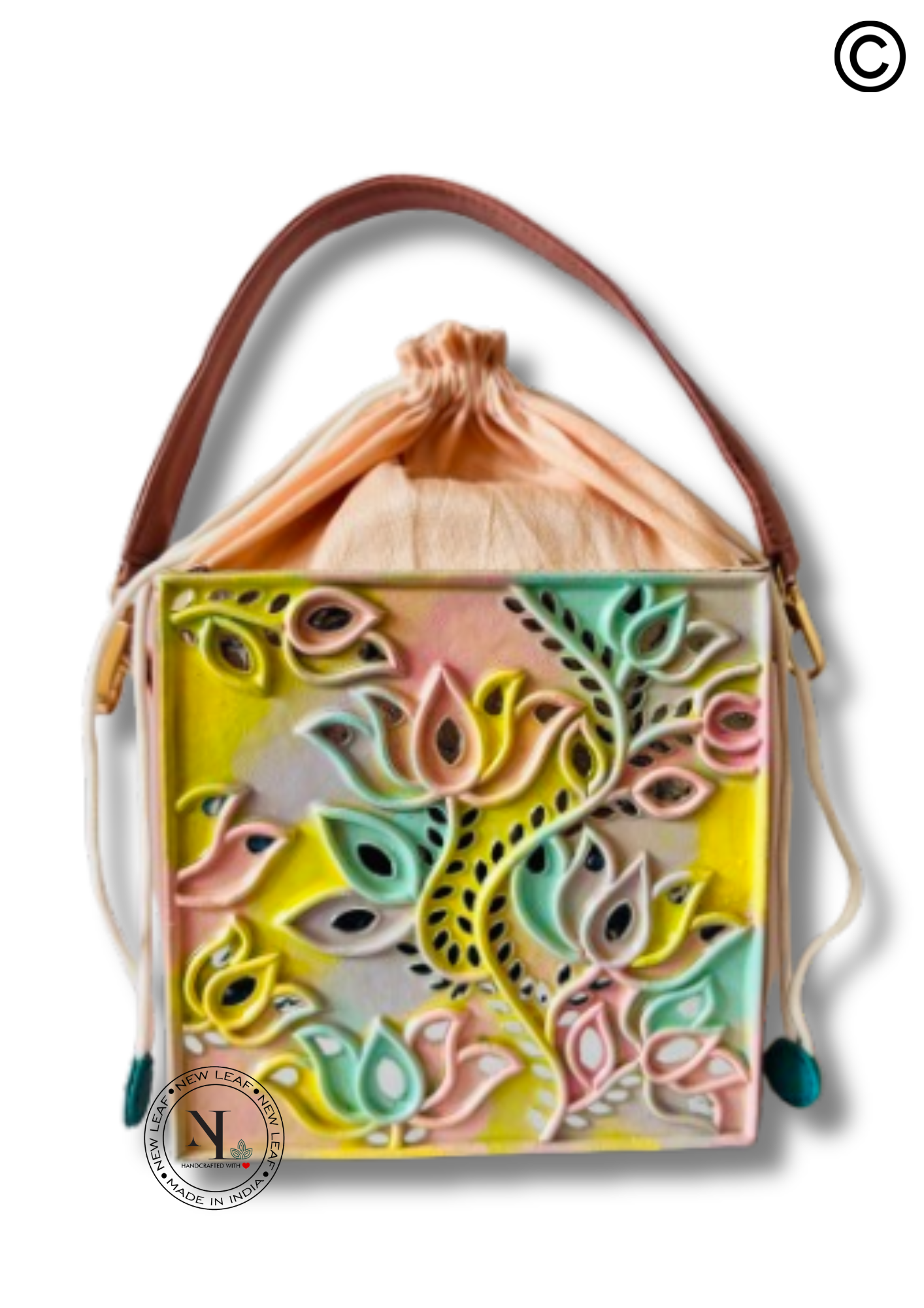 Lotus Reverie Lippan Art Potli Sling Bag