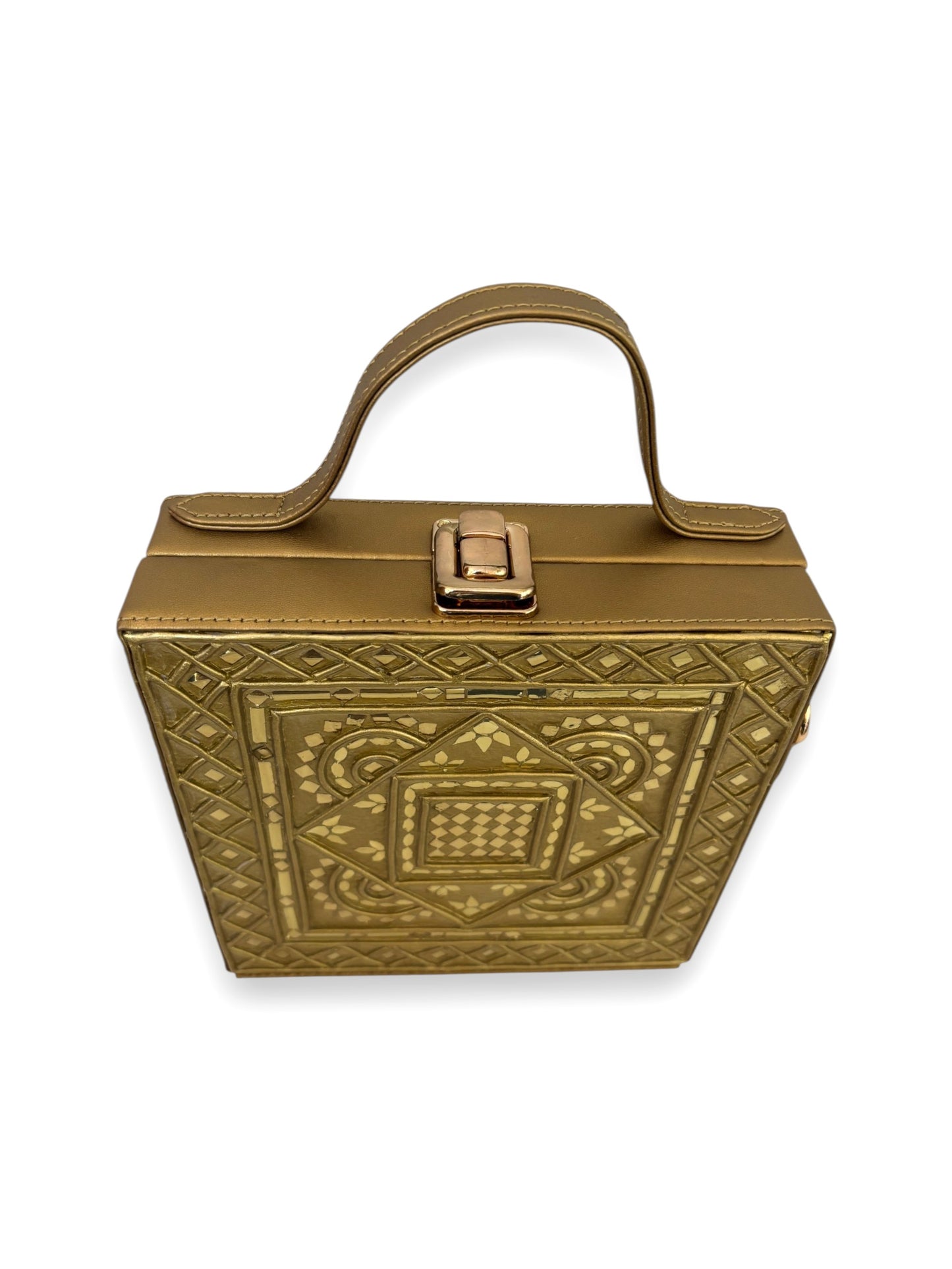 Maharani Square Lippan Art Handcrafted Box Bag
