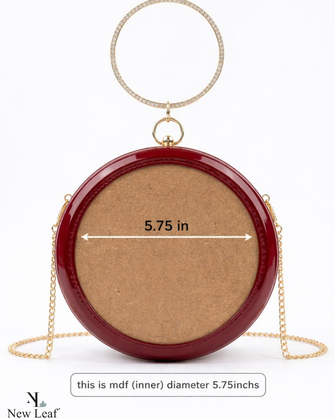New Leaf Maroon Circle Clutch Sling – Plain Handcrafted Bag