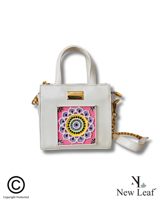 White Mandala Lippan Art Handcrafted Sling