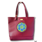Maroon charm Hand Painted Blue Pottery Tote Bag