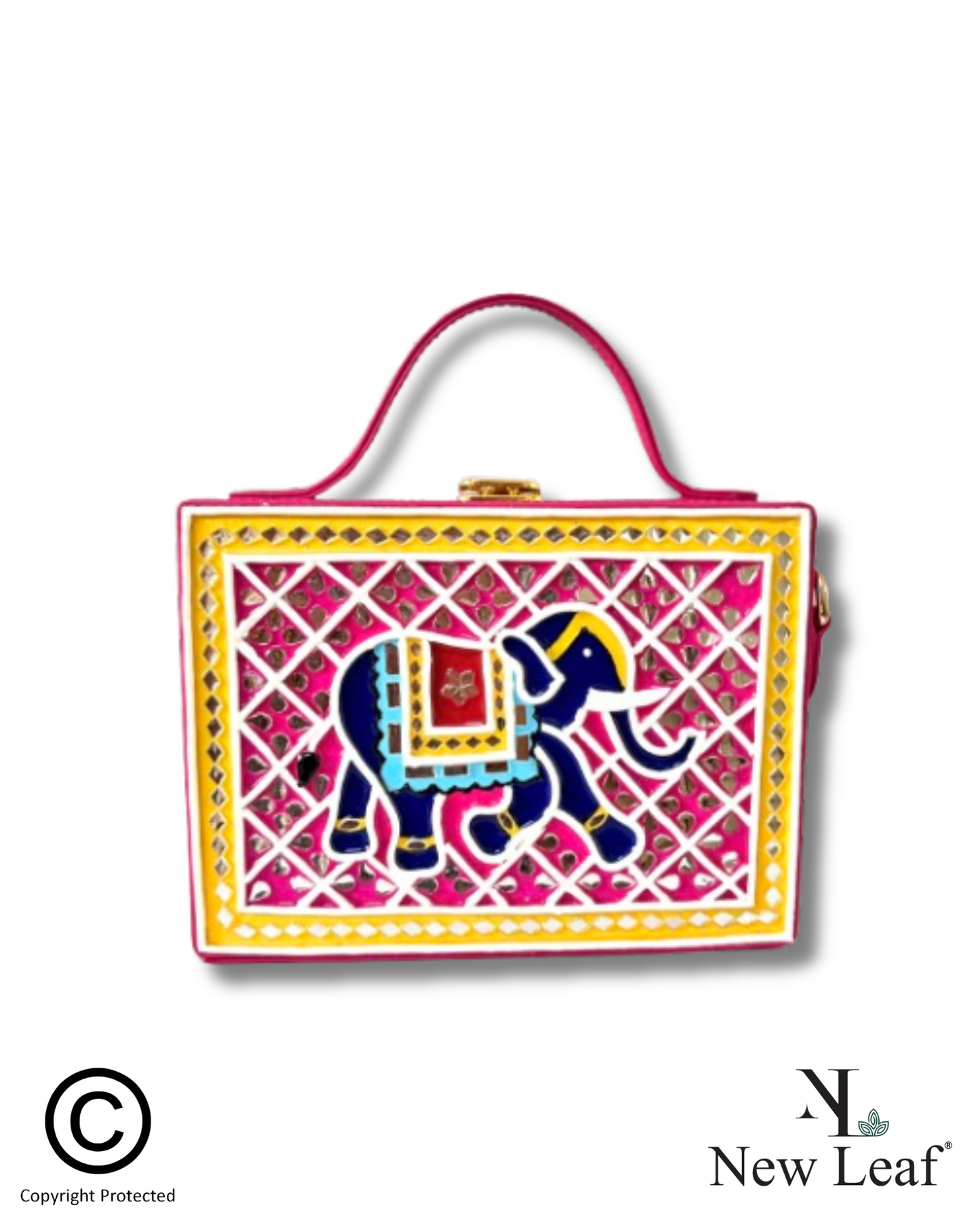 Elephant Lippan Art Box Sling Bag
