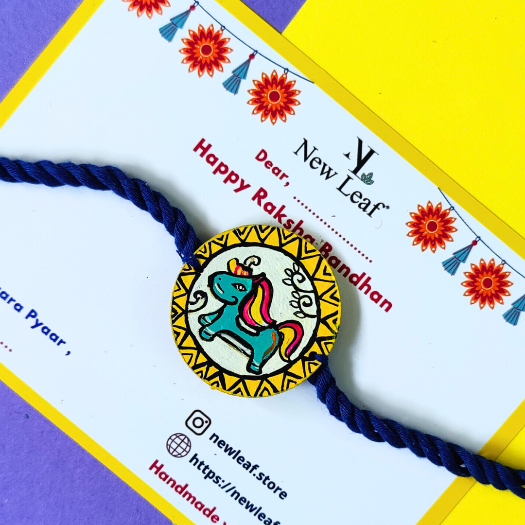 Unicorn Hand painted Rakhi