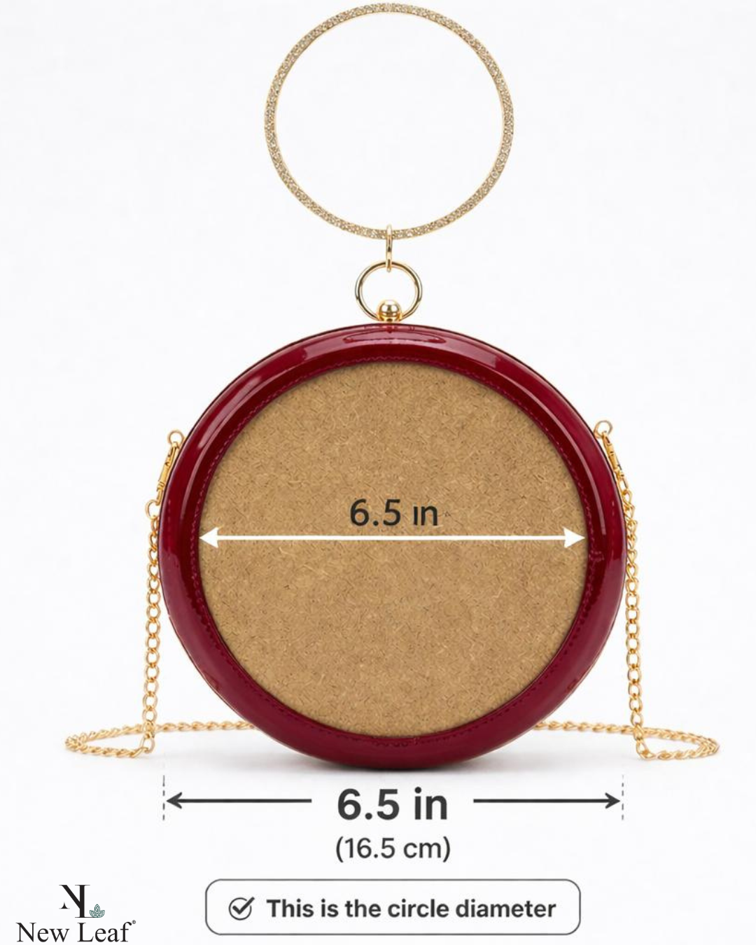 New Leaf Maroon Circle Clutch Sling – Plain Handcrafted Bag