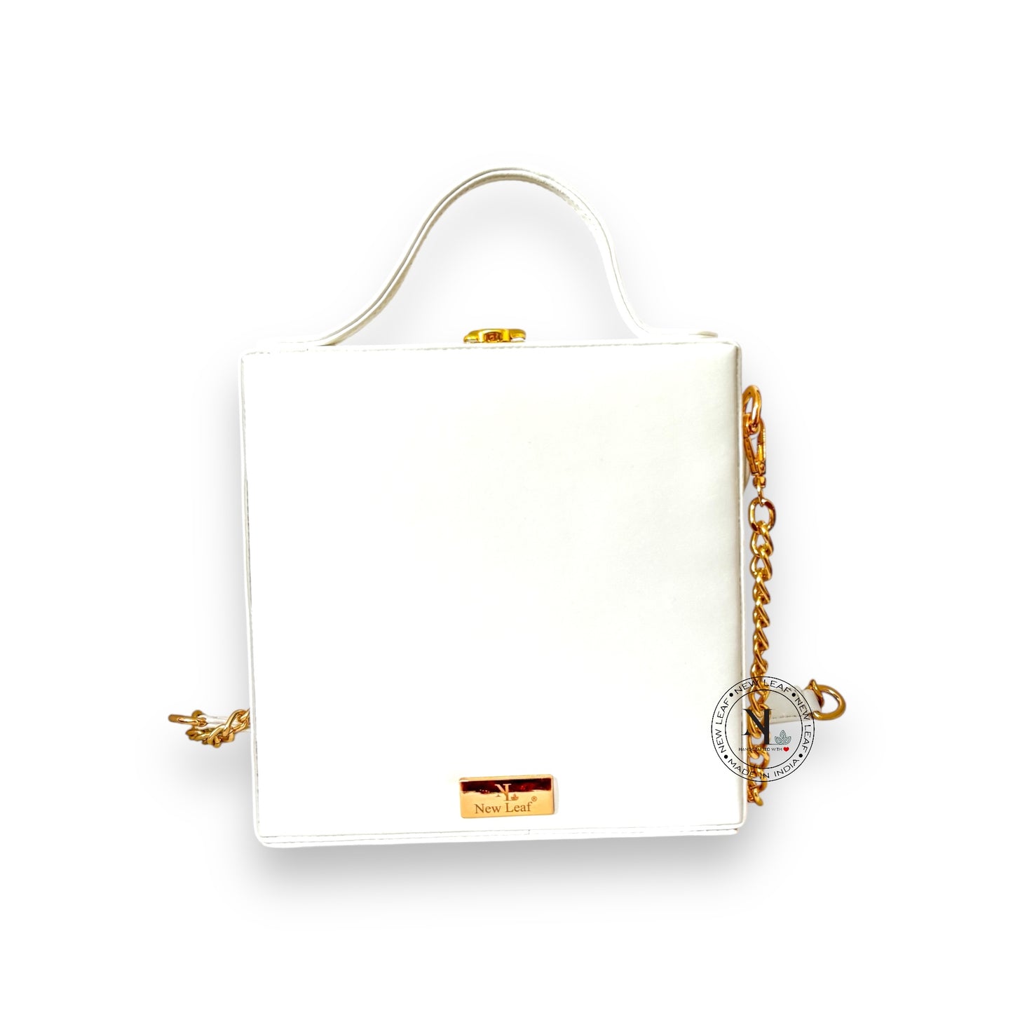 White Lippan Art Handcrafted Box Bag