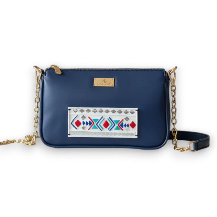 Blue Lippan Art Handcrafted Baguette Bag/Sling