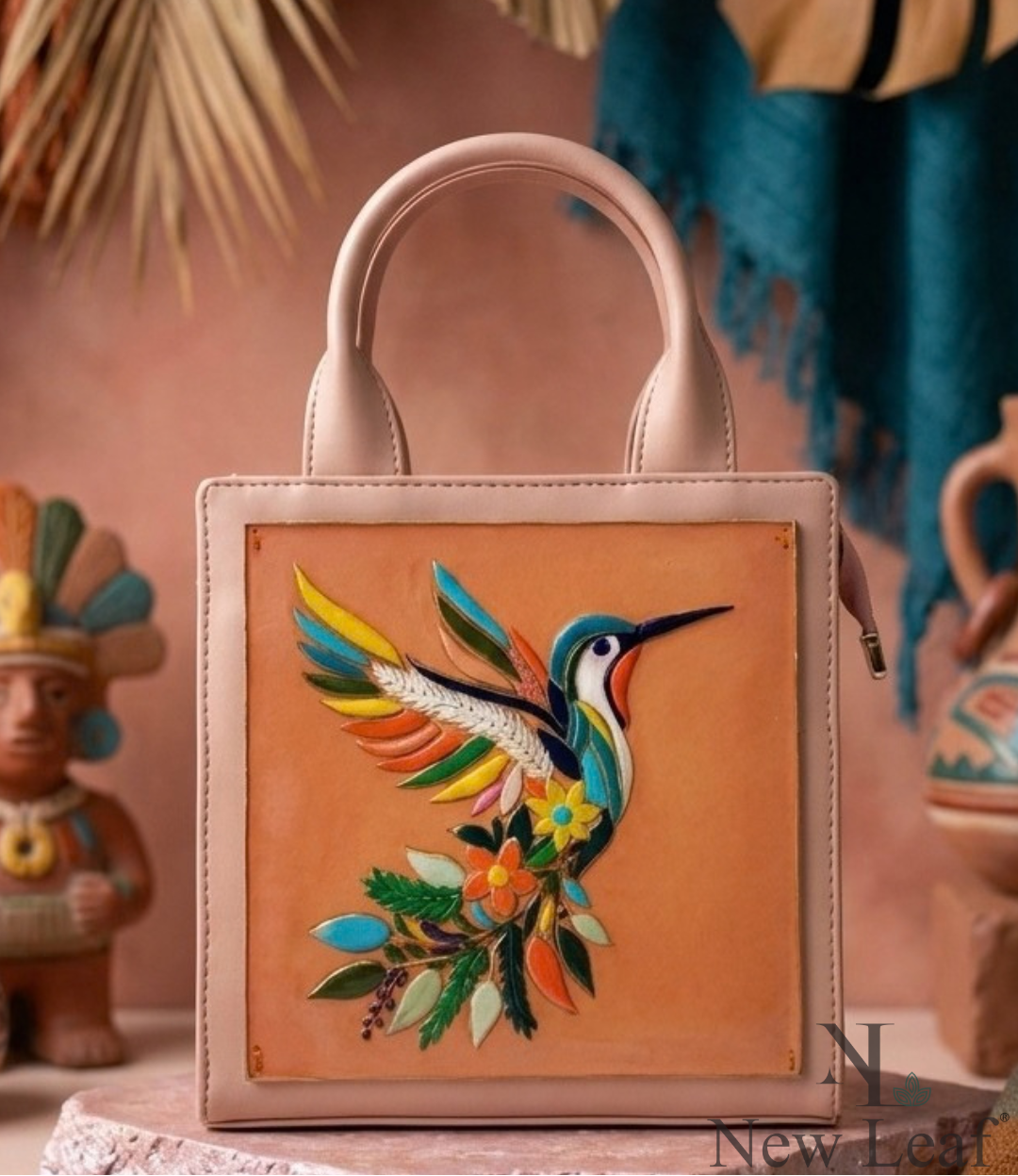 Humming Bird Handcrafted Lippan Art Handbag/ Sling