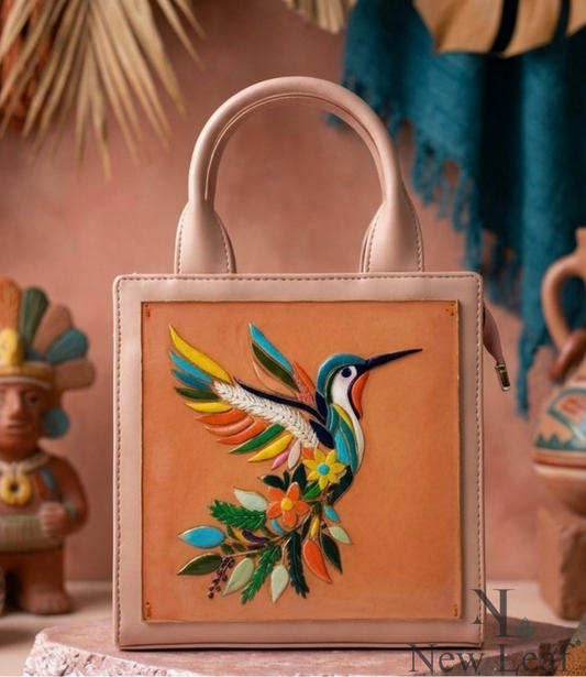 Humming Bird Handcrafted Lippan Art Handbag/ Sling