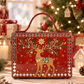 Rudolph Reindeer Handcrafted Lippan Art Box Bag