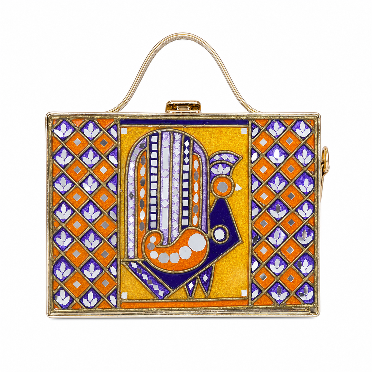 Rangrez Handcrafted Lippan Art Rectangle Box Sling Bag