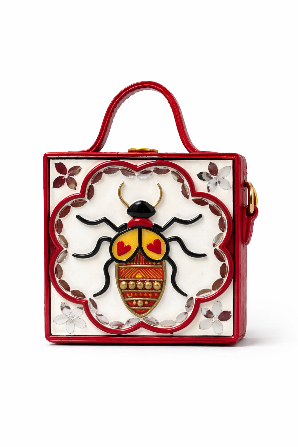 Mini Lady Bird Lippan Art Handcrafted Square Box Bag