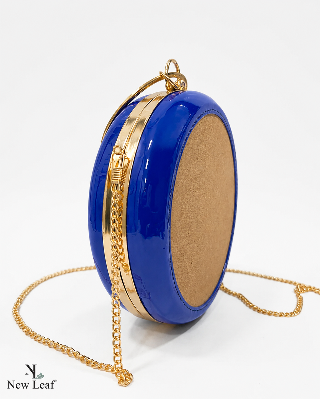 New Leaf Royal Blue Circle Clutch Sling – Plain Handcrafted Bag
