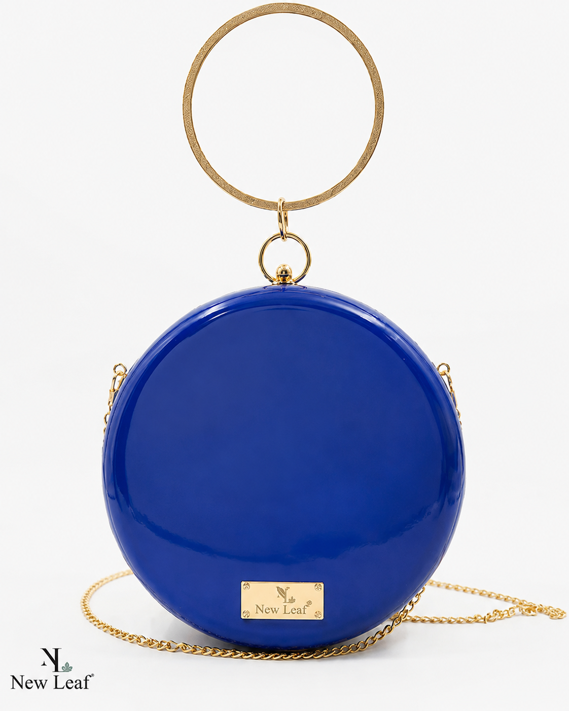 New Leaf Royal Blue Circle Clutch Sling – Plain Handcrafted Bag