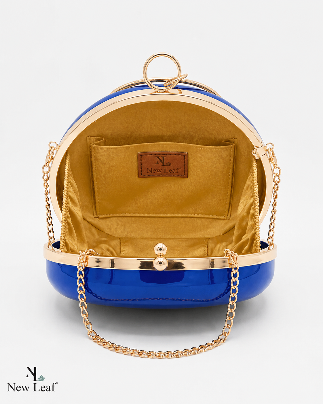 New Leaf Royal Blue Circle Clutch Sling – Plain Handcrafted Bag