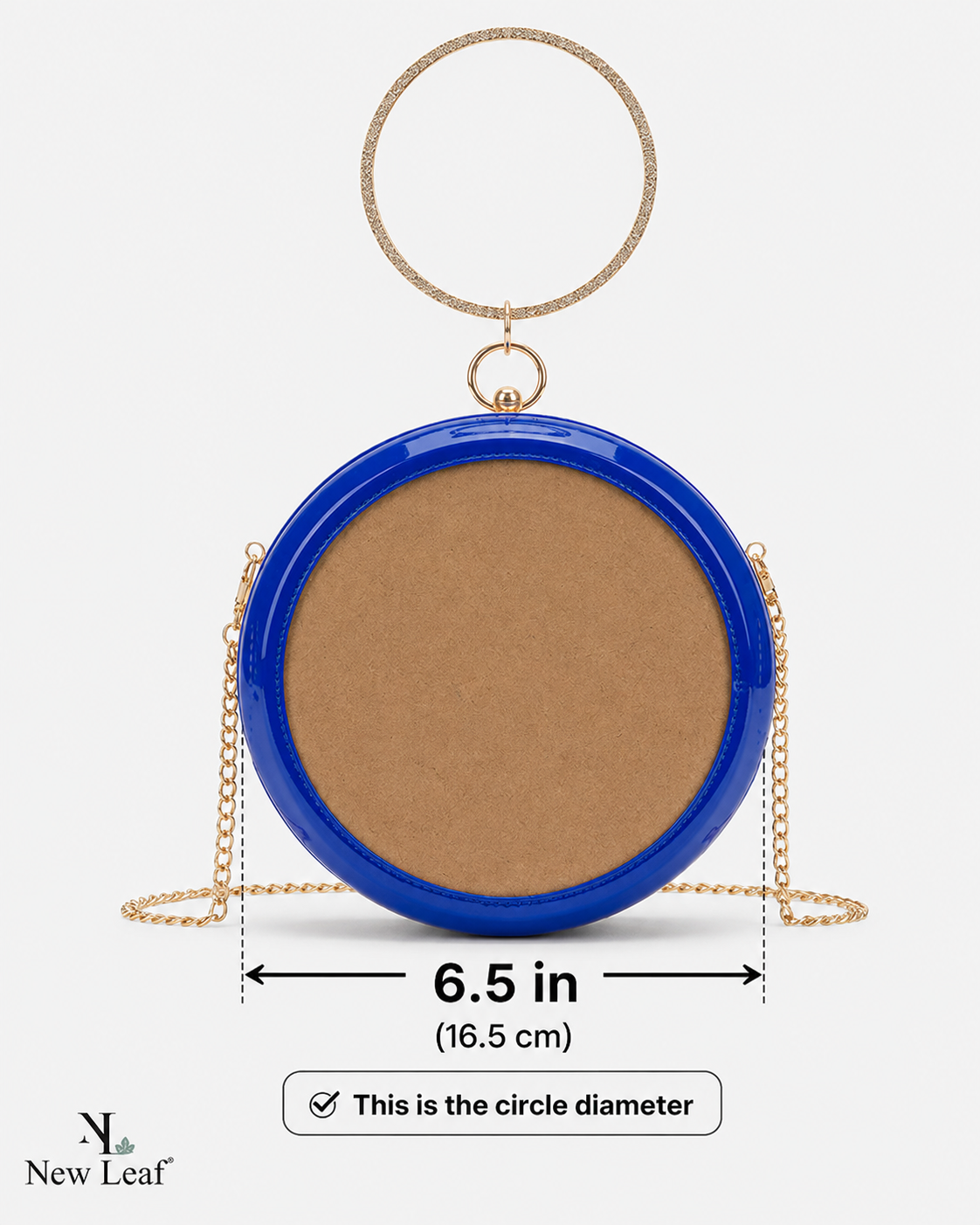 New Leaf Royal Blue Circle Clutch Sling – Plain Handcrafted Bag