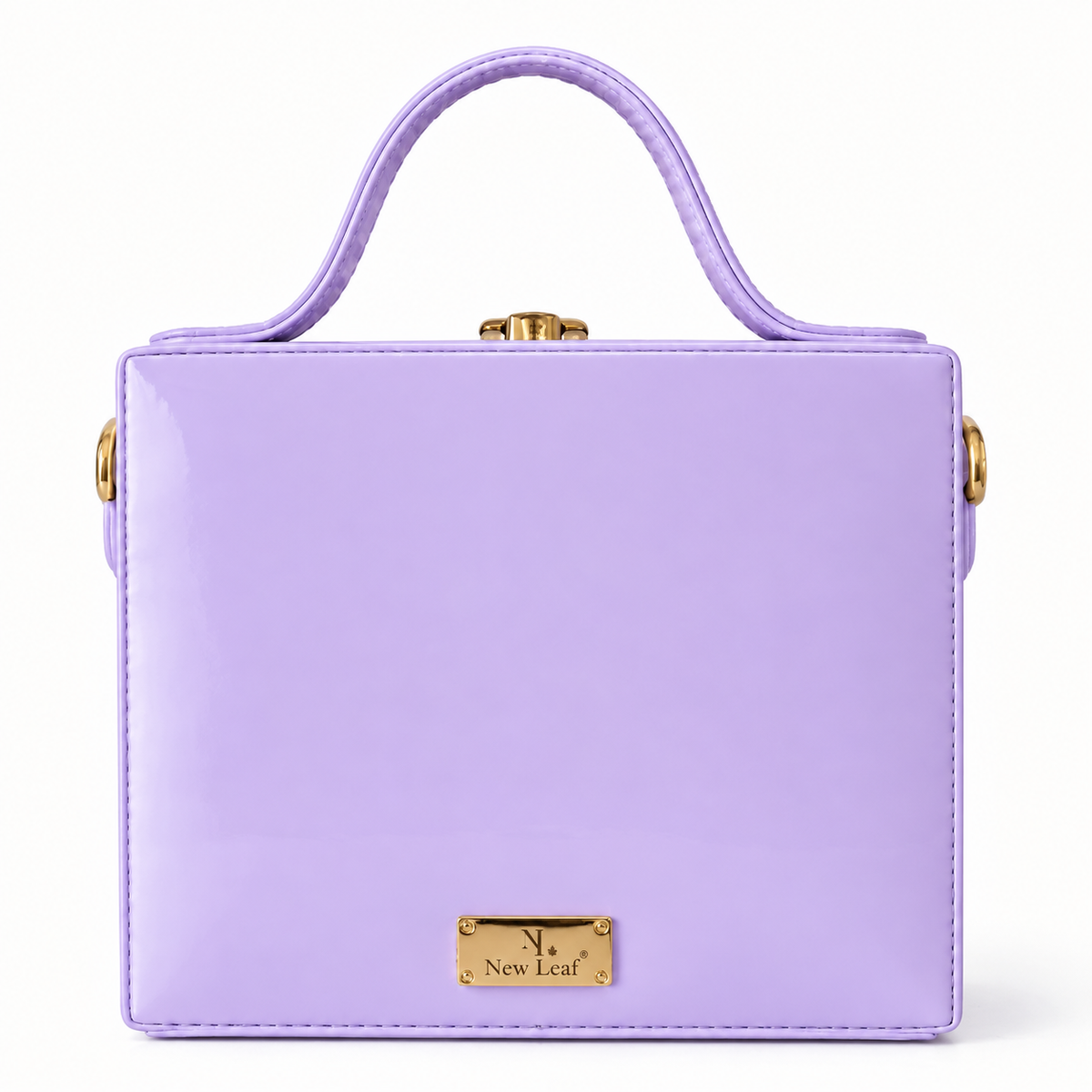 Lilac Tulip Blossom Handcrafted Lippan Art Box Bag