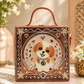 The Cute Dog Handcrafted Lippan Art Box Bag