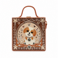 The Cute Dog Handcrafted Lippan Art Box Bag
