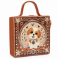 The Cute Dog Handcrafted Lippan Art Box Bag
