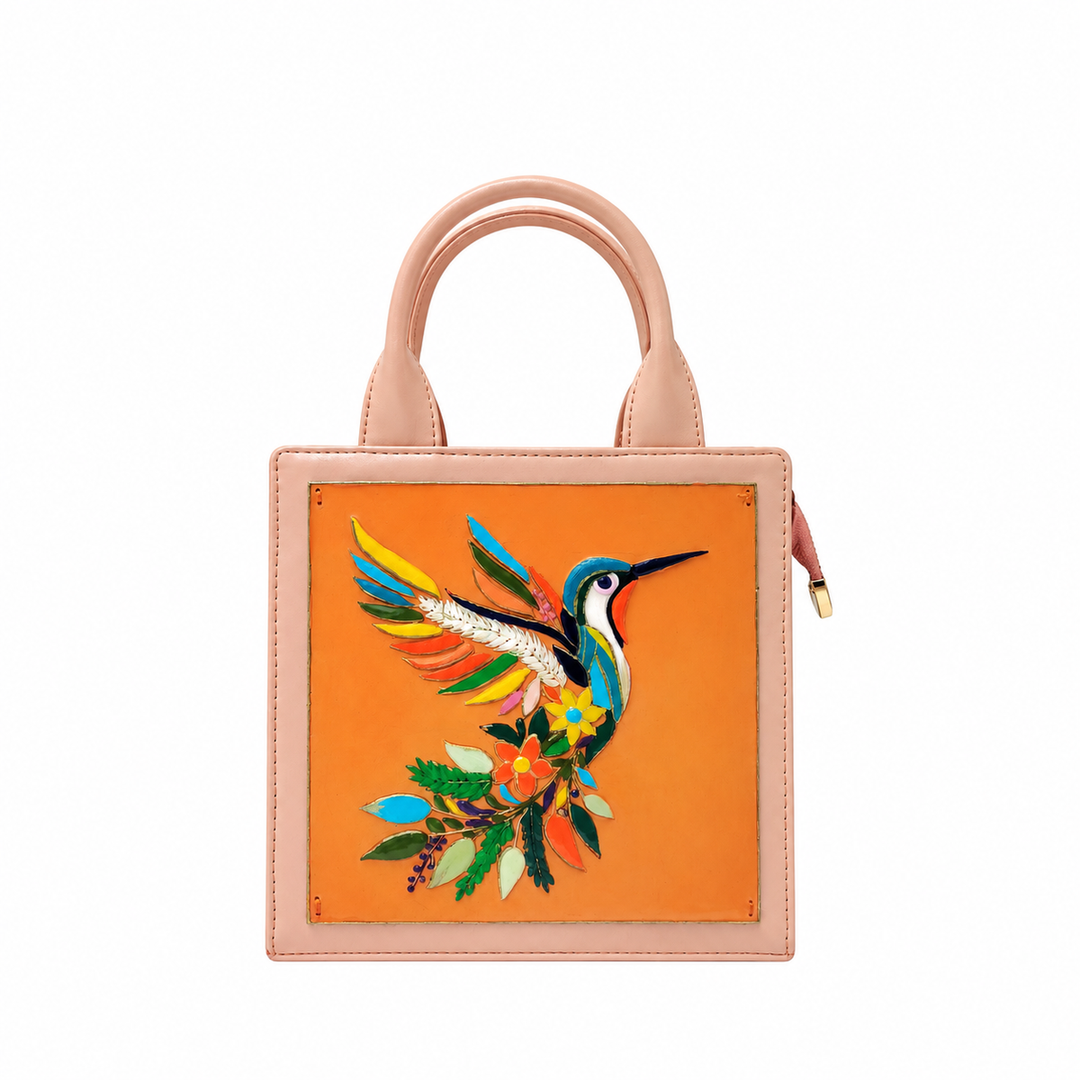 Humming Bird Handcrafted Lippan Art Handbag/ Sling