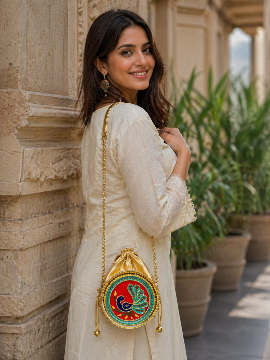 Mayura Lippan Art Medium Potli Sling